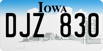 IA license plate DJZ830