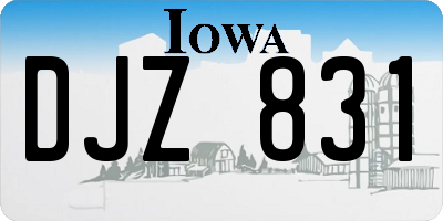 IA license plate DJZ831