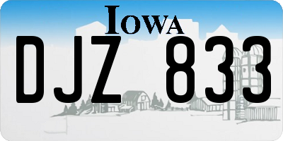 IA license plate DJZ833