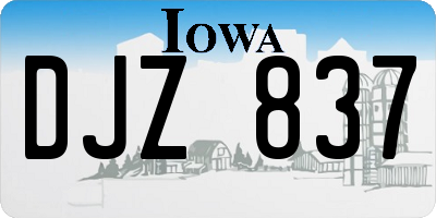 IA license plate DJZ837