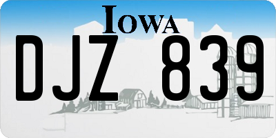 IA license plate DJZ839