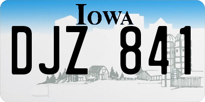 IA license plate DJZ841