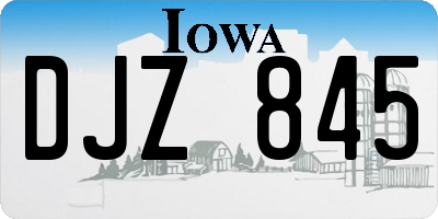IA license plate DJZ845