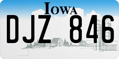 IA license plate DJZ846