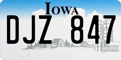 IA license plate DJZ847