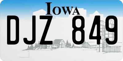 IA license plate DJZ849