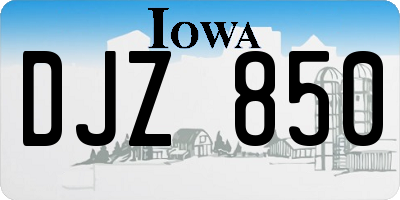 IA license plate DJZ850