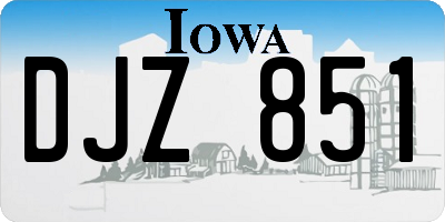 IA license plate DJZ851