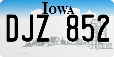 IA license plate DJZ852