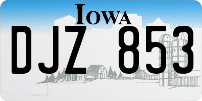 IA license plate DJZ853