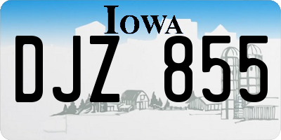 IA license plate DJZ855