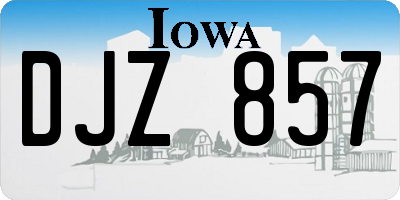 IA license plate DJZ857