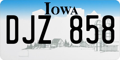 IA license plate DJZ858