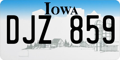 IA license plate DJZ859