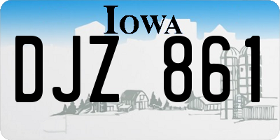 IA license plate DJZ861