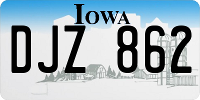 IA license plate DJZ862