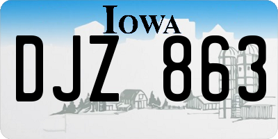 IA license plate DJZ863
