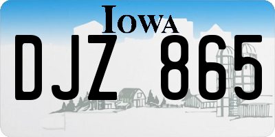 IA license plate DJZ865