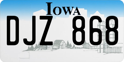 IA license plate DJZ868