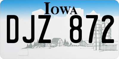 IA license plate DJZ872