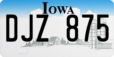 IA license plate DJZ875