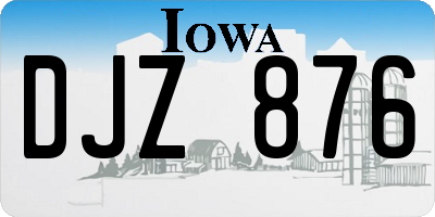 IA license plate DJZ876