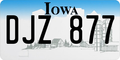 IA license plate DJZ877