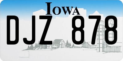 IA license plate DJZ878