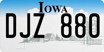 IA license plate DJZ880