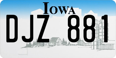 IA license plate DJZ881