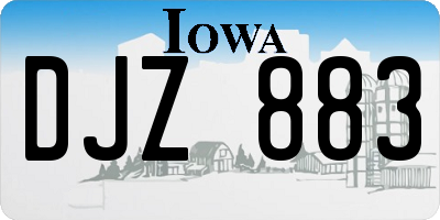 IA license plate DJZ883