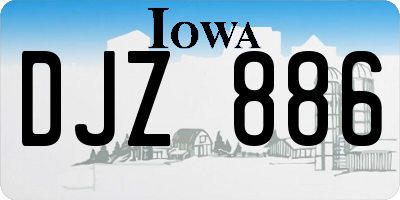 IA license plate DJZ886