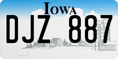 IA license plate DJZ887