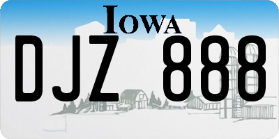 IA license plate DJZ888