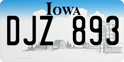 IA license plate DJZ893
