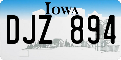 IA license plate DJZ894