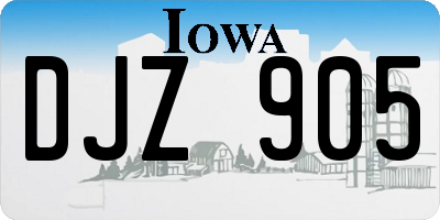 IA license plate DJZ905