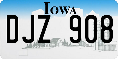 IA license plate DJZ908