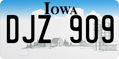 IA license plate DJZ909