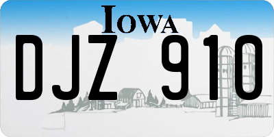IA license plate DJZ910