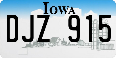 IA license plate DJZ915