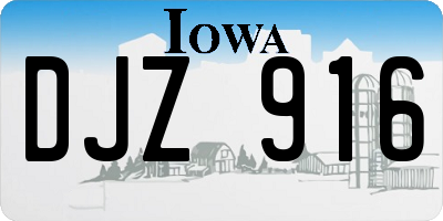 IA license plate DJZ916
