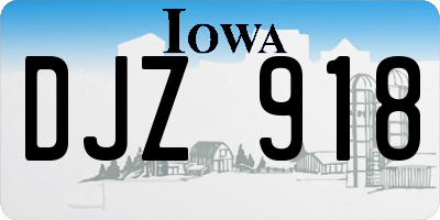 IA license plate DJZ918