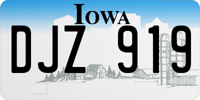 IA license plate DJZ919