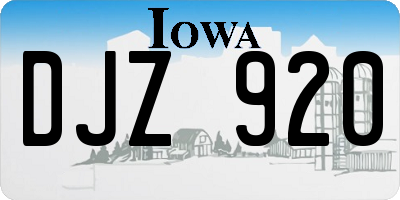 IA license plate DJZ920