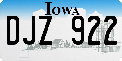 IA license plate DJZ922