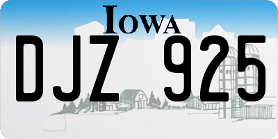 IA license plate DJZ925