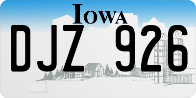 IA license plate DJZ926