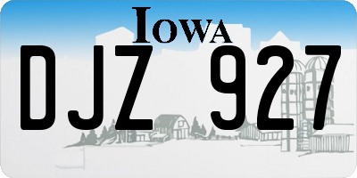 IA license plate DJZ927