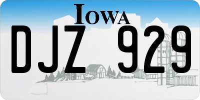 IA license plate DJZ929